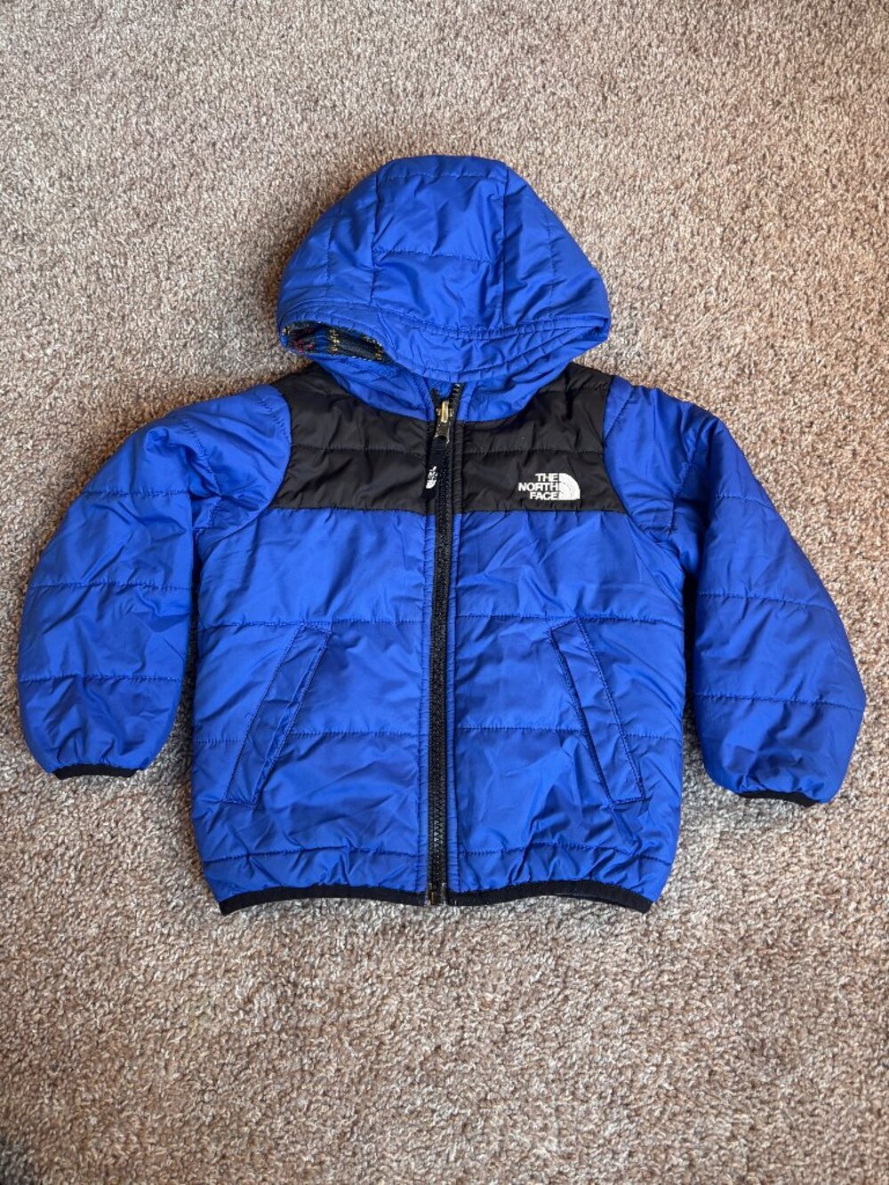 North Face Reversible Puffer Jacket 2T Insulated Winter Hooded Fair Isle Bear
